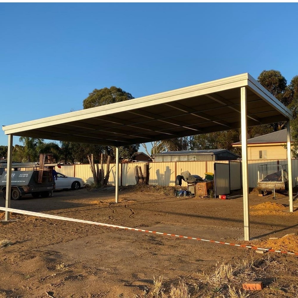 Flat roof Carports are Skillion Carports - a double skillion carport