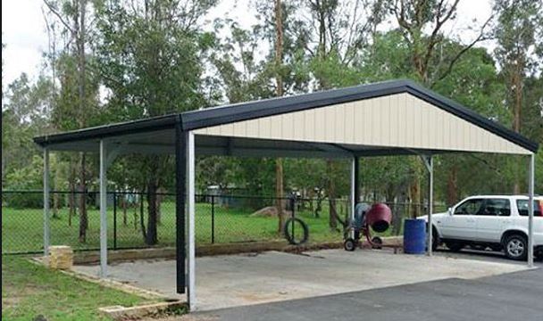 gable carport with infill