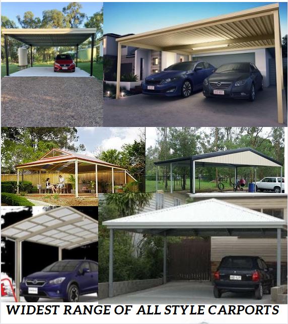 Kitset Carports – Standard Footings - photo of various styles of carport