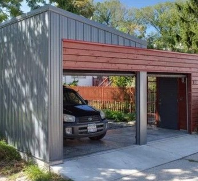 Adding a Door and Walls to a Carport carport with 2 roller doors