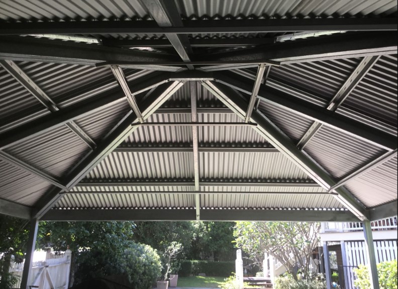 Best Sheds Perth and WA interior of hip roof carport