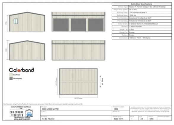 shed price example plan