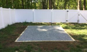 Shed Installation on Gravel