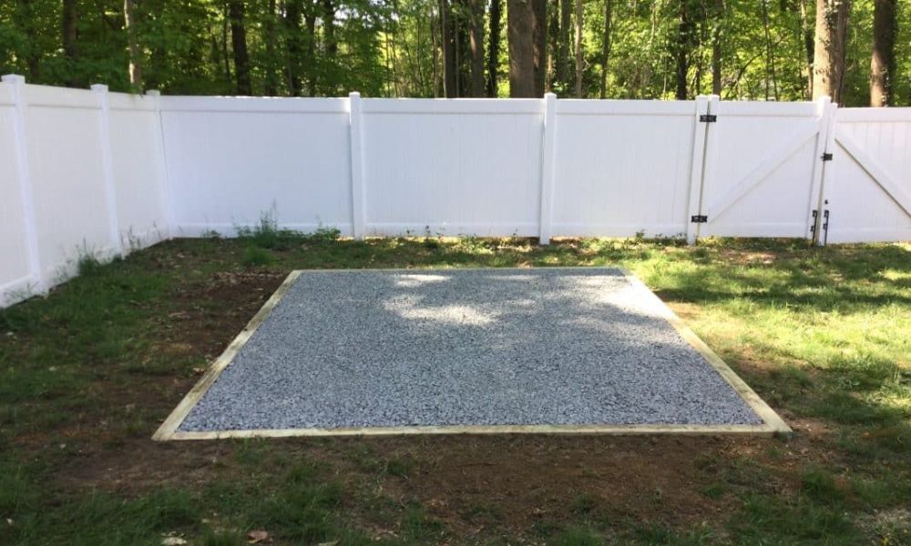Shed Installation on Gravel